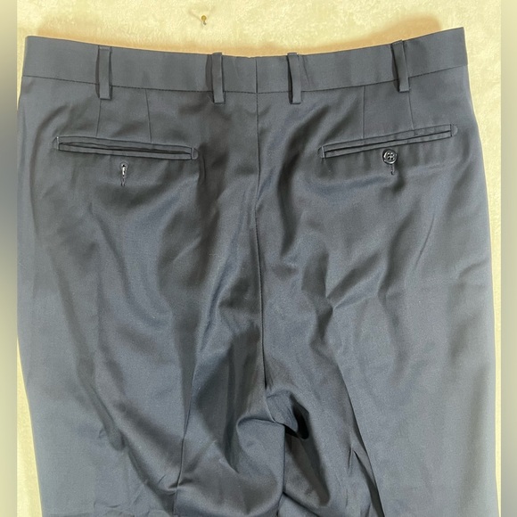 Zanella Made in Italy 36W 32L 100% Lambswool Dark Blue Dress Pants Slacks - Picture 5 of 9